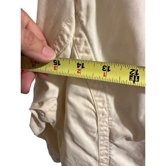 ✌️ 2/$40 Vintage Style Halogen Cream Button-Up Jacket With Collar & Pockets sz L - Picture 11 of 11